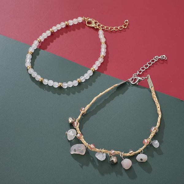 

тона богемский розовый натуральный камень bead bead bell belklets для женщин-девочки многослойная кристаллическая кристалл браслет ювелирных, Red;blue