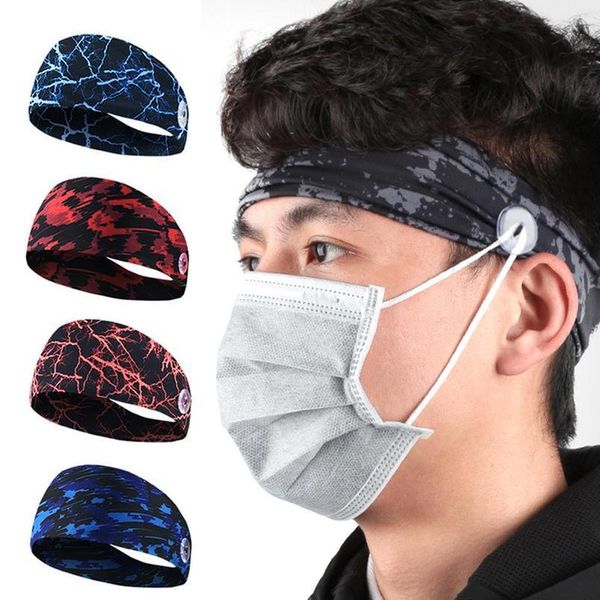 

elastic anti sweat masks hanging ears button hair band multifunctional headscarf yoga sports wide headband s jllpoe