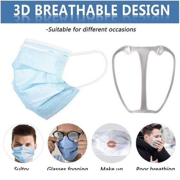 

5/10pcs 3d mask bracket breathable lipstick protection disposable mask holder accessories increase nose protection mask jllshc