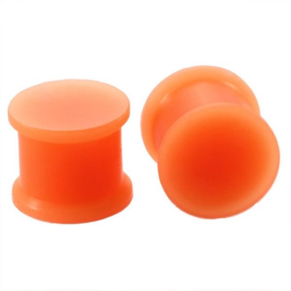 

1 пара sile double rolared ушные заглушки и туннели ушной пирсинг расколоты привинченные серьги expander ухо датчики для тела ювелирные изде, Silver