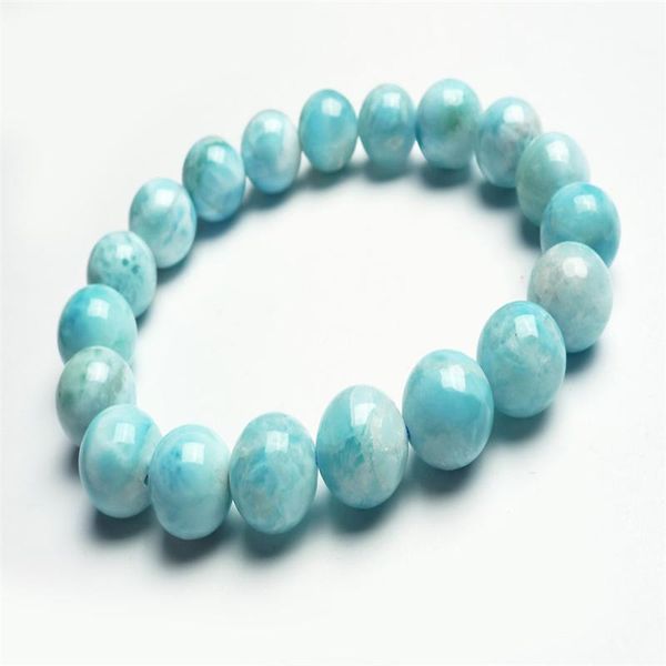 

новое прибытие 10мм моды подлинного природный камень синих круглые свободные шарики ювелирных изделия stretch gems шарм larimar браслет прир, Black