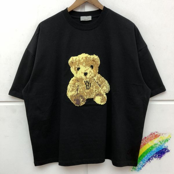 

heavy fabric embroidery t shirt men women tees t-shirts, White;black