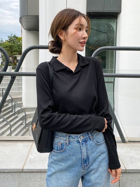 

dazy solid ribbed knit tee x7ut#, White