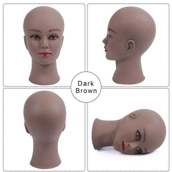 

bald mannequin head with clamp female mannequin head for wig making hat display cosmetology manikin head for makeup wmtfxx, White