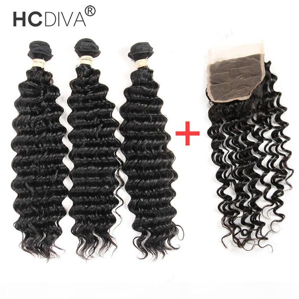 

дешевые бразильская глубокая волна волос с закрытием 100% необработанные малазийский индийский перуанский бразильский человеческих волос wea, Black;brown