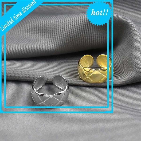 

japan and south korea new versatile electroplating process simple wave shape cross pattern fashion ring, Silver