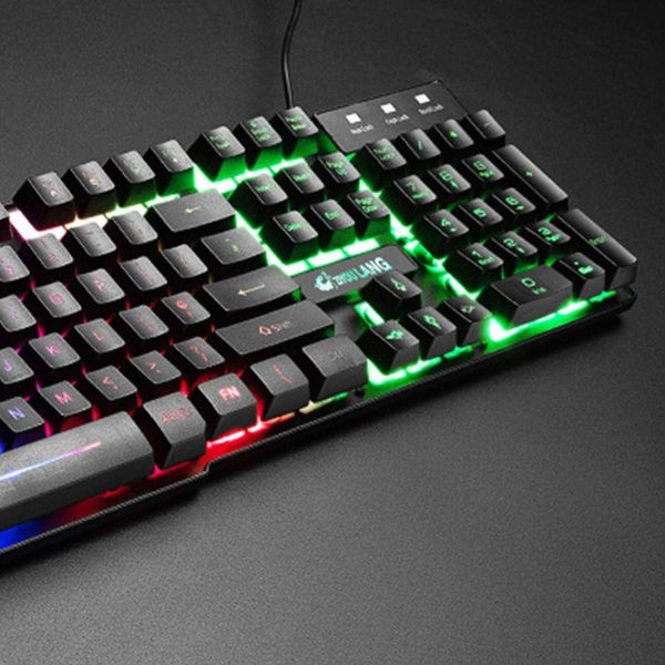 

keyboard mouse combos 1set t11 english version button key rainbow backlight mechanical keypad for pc lapdeskgaming kit