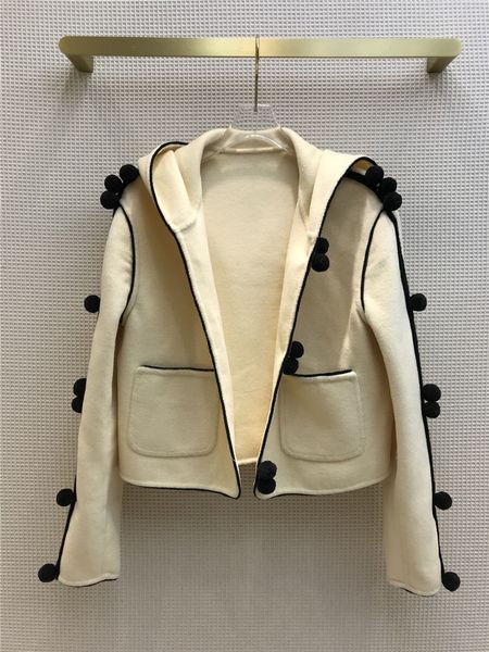 

milan runway coats 2021 hooded long sleeve panelled women's coats designer coats brand same style jackets 0111-4, Black;brown