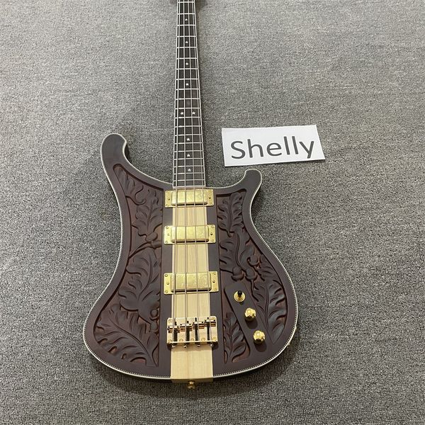 

kaiyun factory custom rickenback 4 string bass guitar.ricken4003 whole body beautiful carved bass.100% real p.