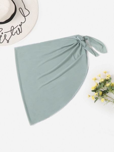 

plus mesh knot cover up skirt e6w3#, Black