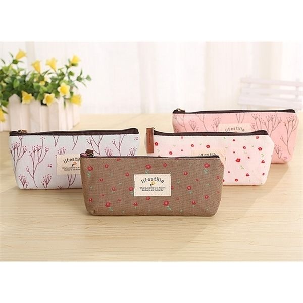 

school canvas cases pouch zipper lovely cosmetic bags office buggy bag pencil case