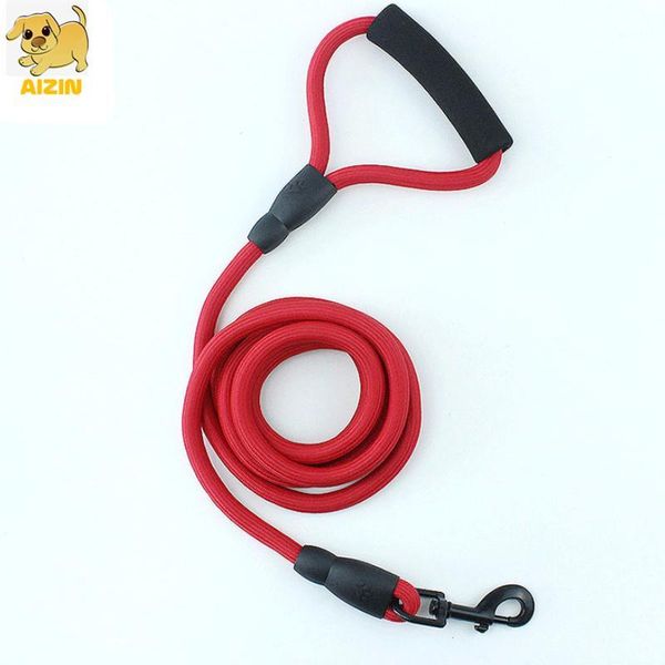 

new strong thick dog nylon leashes soft comfortable handle rainbow color for small medium large dog pitbull leads pets supplier1