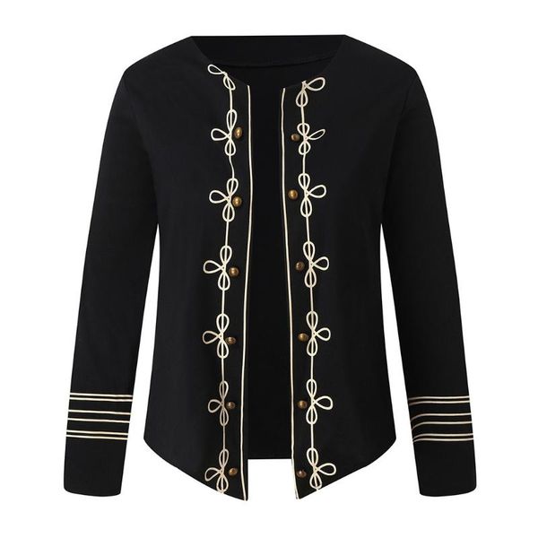 

ostrich women retro victorian coat medieval steampunk gothic rockabilly double buttons deco front jacket, Black;brown