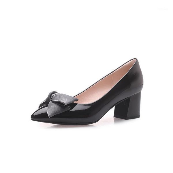 

age season in 2020 new product thick with high pointed mouth shallow single shoe female 33-431, Black