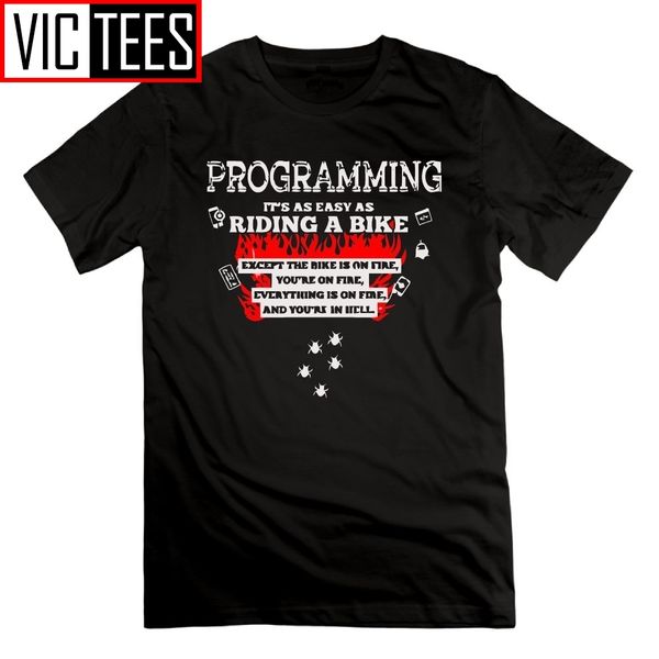 

programmer programming is like riding a bike t-shirt clothing unique short sleeve tees men o collar t shirt sport hooded sweatshirt hoodie