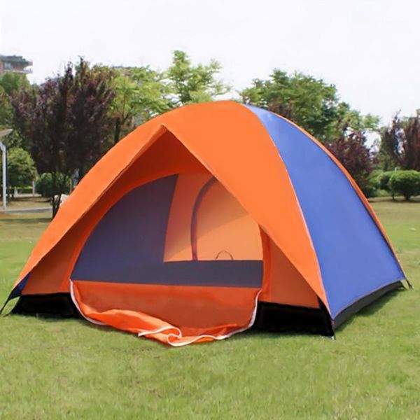 

tents and shelters wholesale 10pcs/lot outdoor 3-4 person tent double-layer waterproof sun-proof camping traveling people pest proof1
