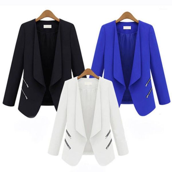 

women's suits & blazers z0gaa 2021 women blazer feminino daily wear ladies long sleeve double breasted pocket jacket elegant outerwear, White;black
