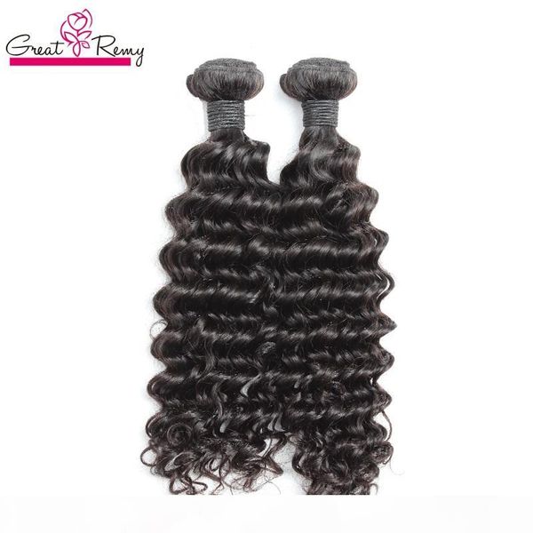 

greatremy 100% бразильский человеческих волос weave double уток 8 "~ 30" 2pcs необработанные девы волос natural color dyeable глубокая волна, Black
