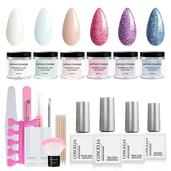 

nail glitter dipping powder starter kit dip system acrylic for french manicure art set essential no needed uv lamp, Silver;gold
