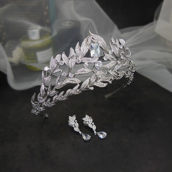 

bridal tiara hair crown wedding crowns for brides zirconia diadema set tiaras and crowns couronne de mariage wigo1308, Golden;silver