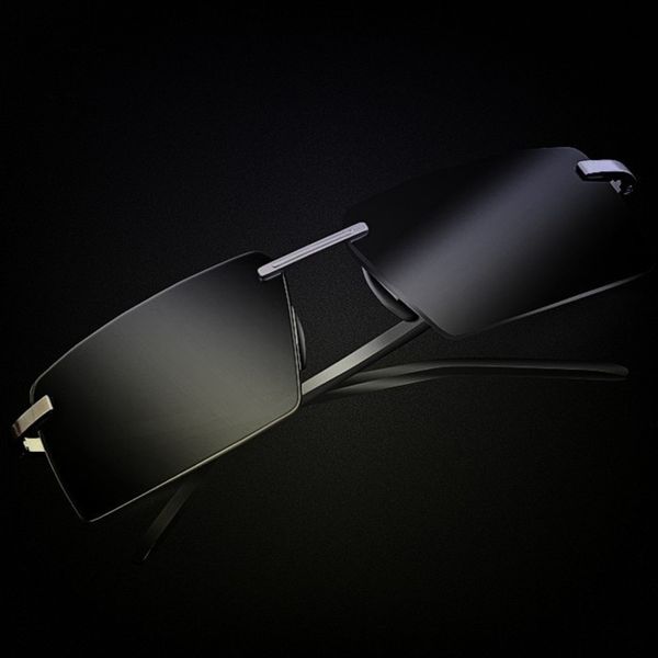 

square sunglass driver driving rimls anti sunglass high beam polarizing glass intelligent color changing sun ey, White;black