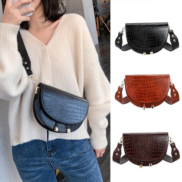 

камень кожа crossbody сумки для женщин 2020 мода сумка сумка женский повседневный дикого плеча сумка седло телефон кошелек