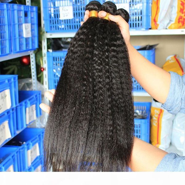 

300g brazilian yaki straight human hair weave bundles unprocessed peruvian malaysian indian kinky straight wave hair bundle 6pcs, Black