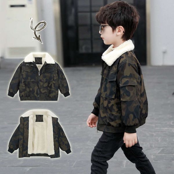 

camouflage children's wear thickened boys' winter coat 27q39155, Black