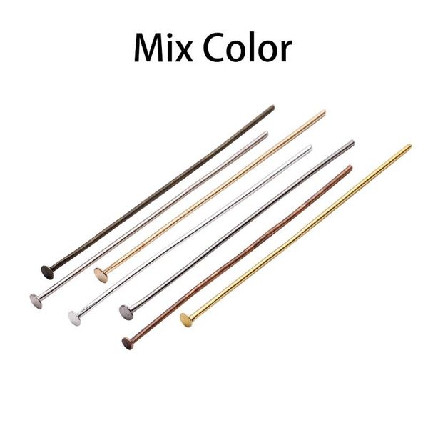 

200pcs bag 20 25 30 40 50 60 70 mm flat head pins gold copper rhodium headpins for jewelry findings making diy supplies f bbyjdi, Gray