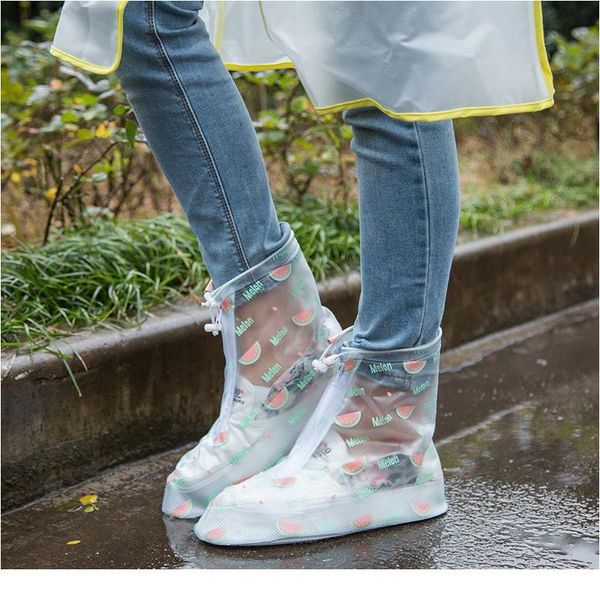 

1 pair of waterproof shoe covers ladies pvc sile non-slip wear-resistant rain boots rainproof thickened shoe covers bbybxw