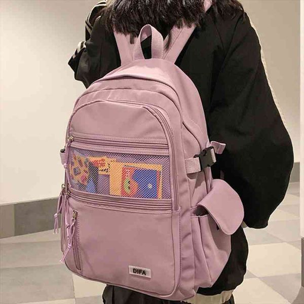 

waterproof nylon womens backpack with front mesh pocket durable casual travel rucksack schoolbag backpacks for teenage girls