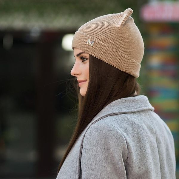 

flb] autumn warm winter hat for women cat ears velvet skullies beanie hats with ear flaps caps ladies beanies bonnet f18056 jllhzk, Black;white