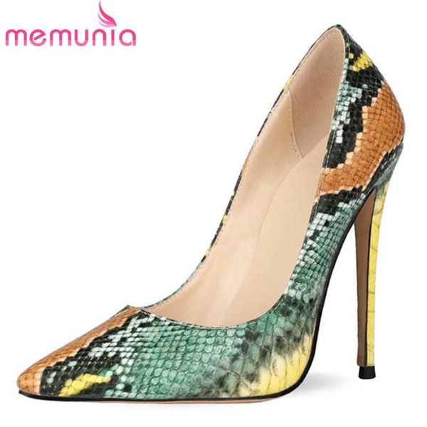 

memunia 2020 women pumps pointed toe snake spring summer single shoes super high heel party shoes ladies big size 45, Black