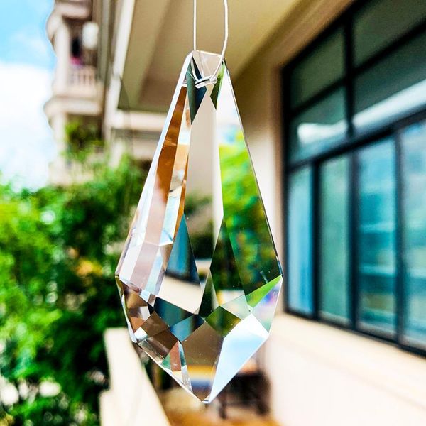 

75mm diamond faceted crystal prism lamp chandelier decor cut glass pendant diy suncatcher glass art hanging decor arrow lance h jllijf