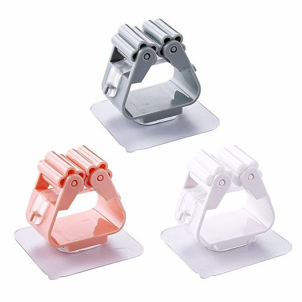 

1pcs wall mounted mop organizer holder brush broom hanger home storage rack bathroom suction hanging pipe hooks dhl free