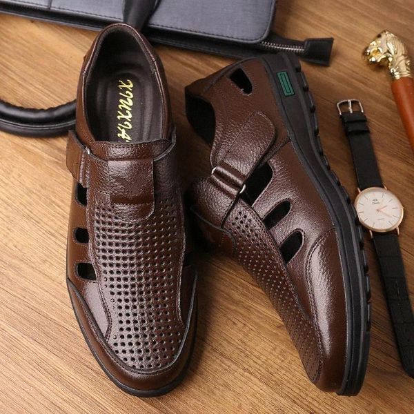 

plus size new arrival rubber soles summer shoes men sandals solid sandals men's shoes platform basic zapatos hombre #qv8e, Black