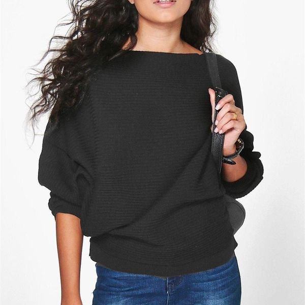 

women winter sweater batwing sleeve knitted pullover loose sweater jumper knitwear sweater pull #20 y200720, White;black