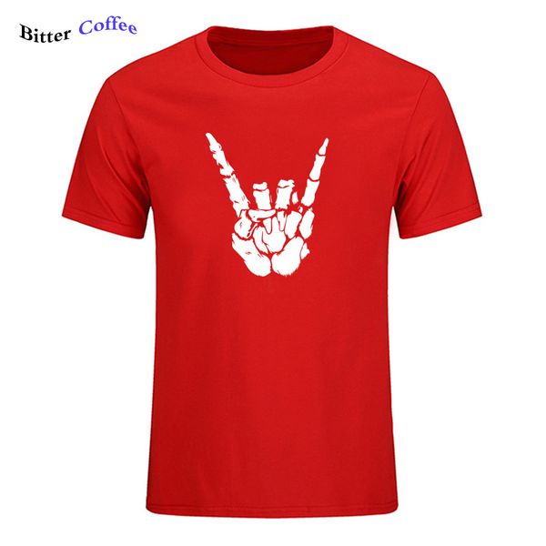 

sport bitter coffee eu size summer rock t shirt skull hand personality rap tee shirt cotton cool o-neck t-shirt drop ship