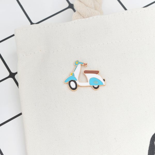 

brooches & pins retro moto blue motorcycle brooch hard enamel metal pins up cartoon gift kids, Gray