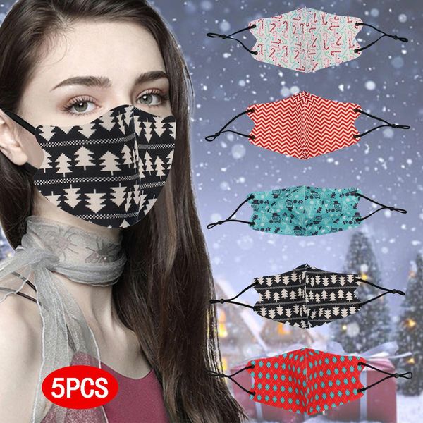 

5pc рождество navidad маска женщина мужчины 2021 xmas маска для лица cap mouthmask украшение mondmasker tapabocas cubrebocas sqcgjo bdehair