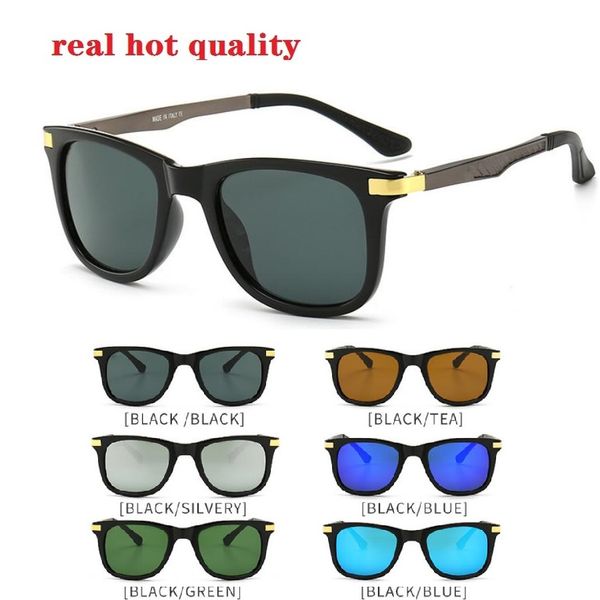 

new glass sunglasses men retro classic sunglasses fashion casual uv400 uv protection lens with leather case cloth box, White;black
