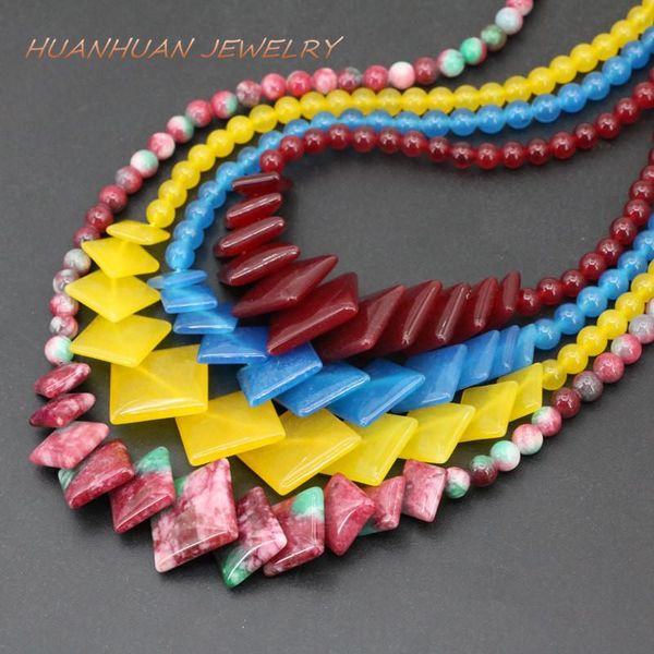 

pendant necklaces 6mm round beads stone necklace for women jades chalcedony rope chain 10-20mm pendants diy jewelry 18inch b3392, Silver