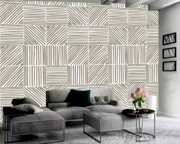 3D moderno decoração home wallpaper simples cinzento linha única avançada atmosfera interior sala de estar quarto europeu parede cobrindo