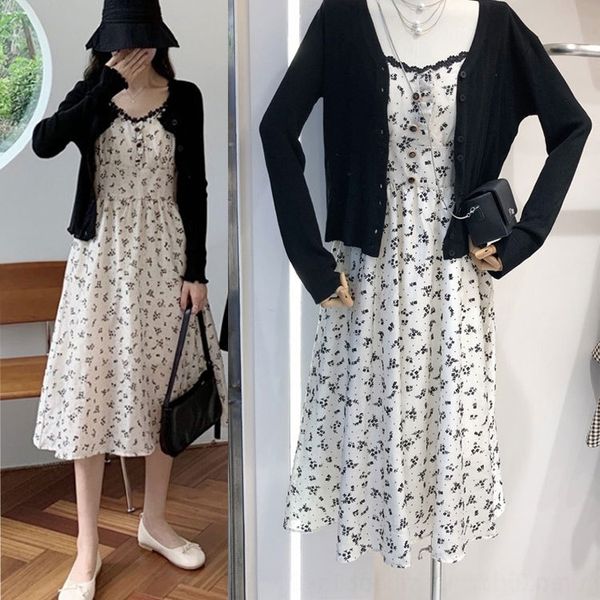 

axsvs summer 2020 new style suspender sling sling slimming mid-length waist skirt v-neck western fairy suspender dress french skirt vtggv, Gray