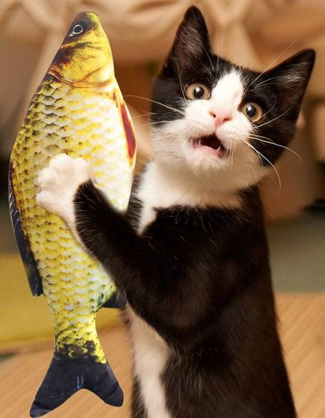 

cat toys artificial fish shape simulation plush pet chewing toy catnip interactive training kitten