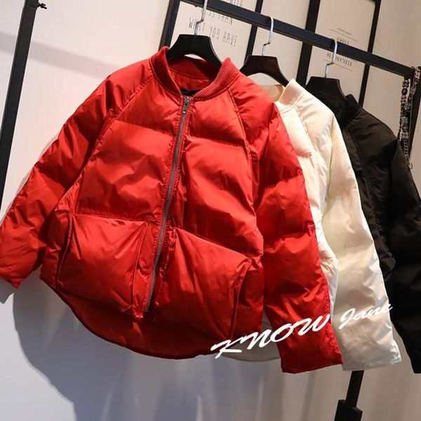 

women's down & parkas 2021 warm winterjas dames full sleeve bomber cotton padded woman parka korean puffer jacket winter mantea, Black