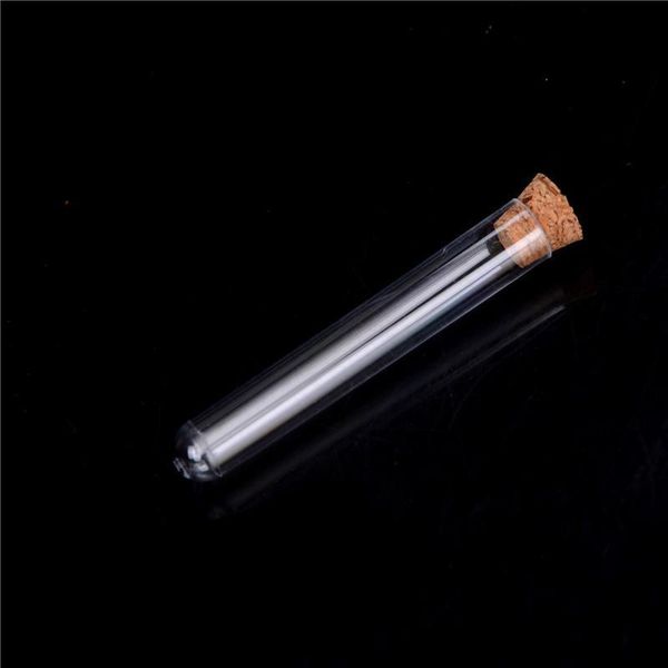 

10pcs plastic test tube with cork clear durable round bottom test tube lab experiment supplies bbytfw