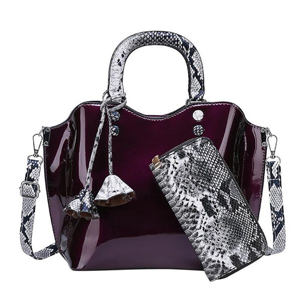 

2pcs luxury handbags women snake pattern messenger bags designer jelly handbag shoulder bag for women 2020 sac a main #40