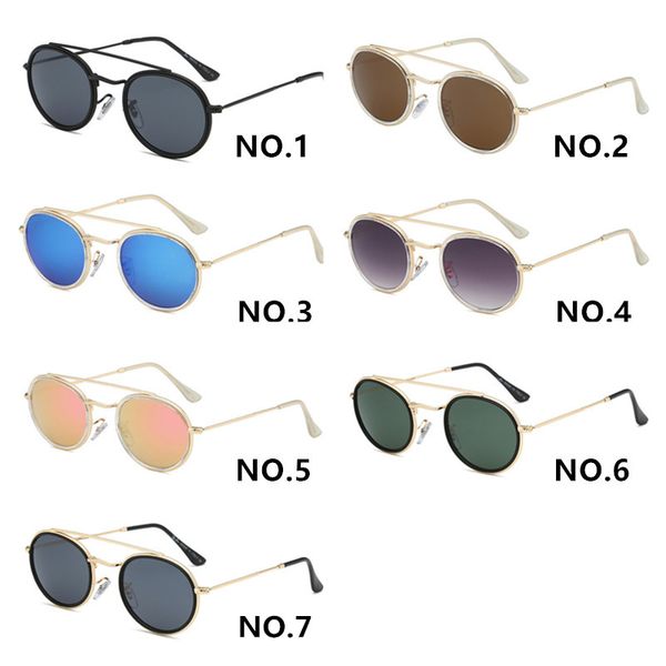 

summer steam punk vintage round metal style double bridge sunglasses eyewear brand designer sunglasses uv400 protection oculos de sol, White;black