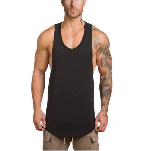 Herren-Weste, ärmelloses Tank-Top, männlich, klassisch, einfarbig, T-Shirt, Weste, Bodybuilding, Muskeltraining, T-Shirt, Schwarz, Sport-Unterhemd, Fitnessstudio, Fitness, C